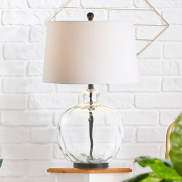 Rae 26.5" Glass/Metal LED Table Lamp - JONATHAN Y